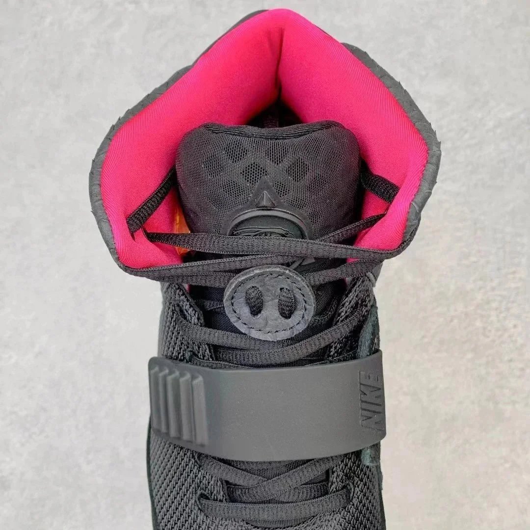 Nike Air Yeezy 2 Black Green Glow High Top Sneakers