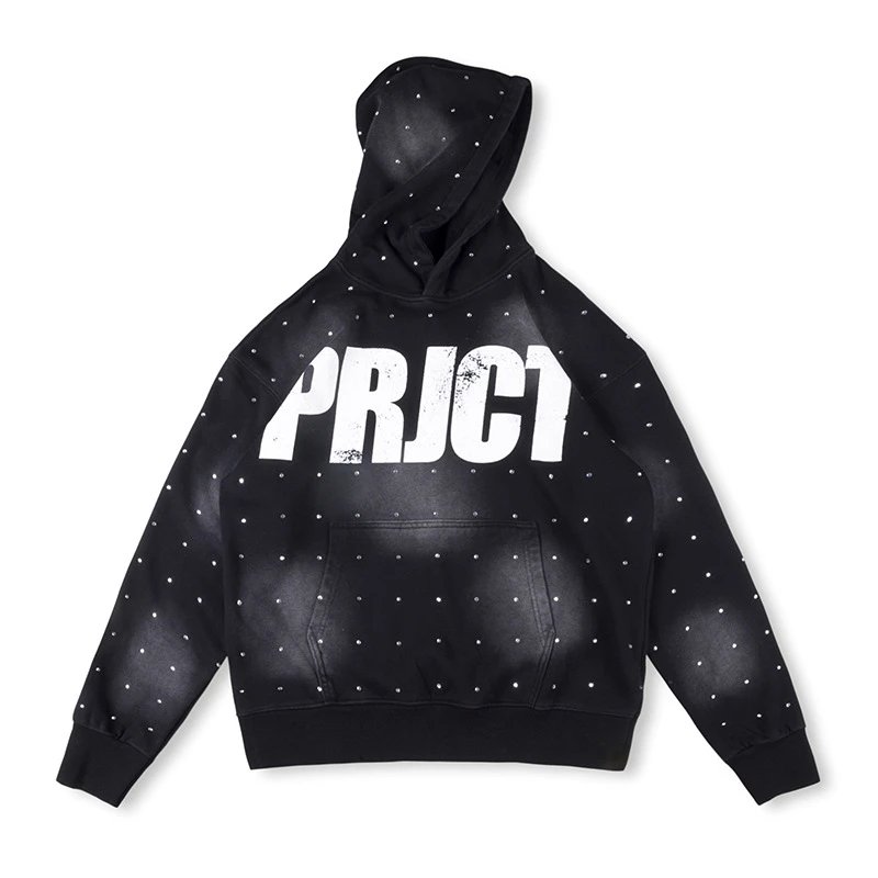 PRJCT Red Embellished Graphic Hoodie