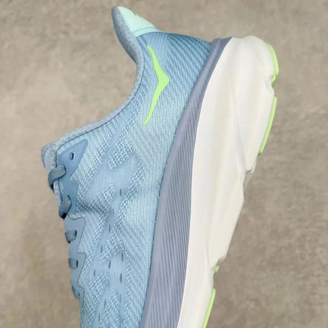 Hoka Clifton 9 Light Blue Neon Yellow Running Shoes