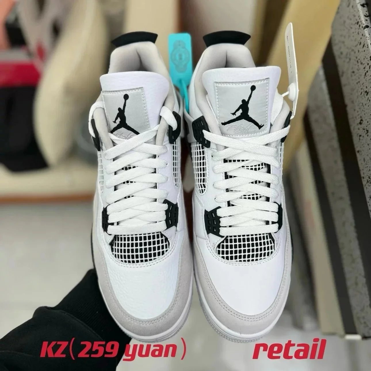 Jordan Air Jordan 4 White Black Retro Sneakers