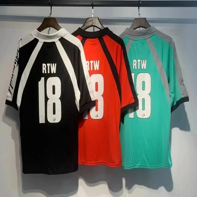 Corteiz Football Jerseys Short-Sleeve Polo Jersey with Number 18 Back Print product detail image 2