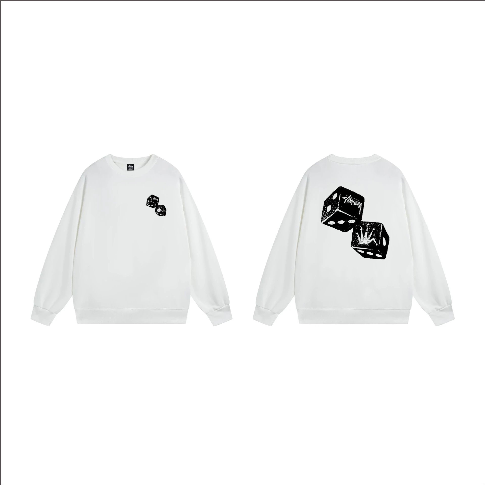 Stussy International Crewneck Sweatshirt White Gray Beige Red Navy Black Graphic