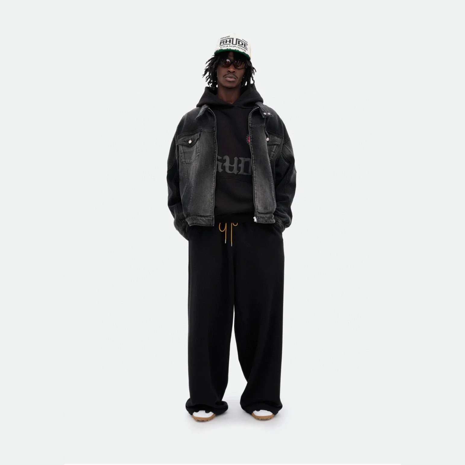 Cote D'Azur Hooded Sweatshirt Black Graphic Streetwear