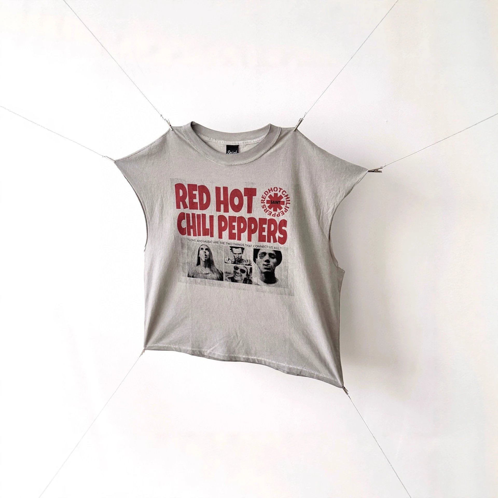 Red Hot Chili Peppers Gray Graphic Hooded Sleeveless T-Shirt