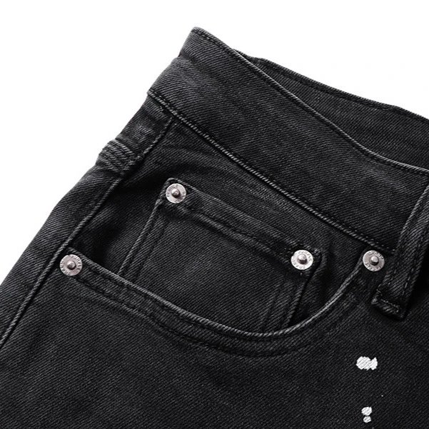 Black Denim Jeans Black Washed Distressed Style