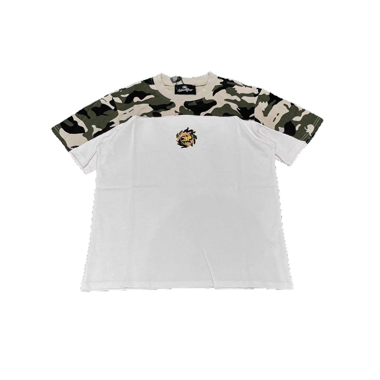 Camouflage Panel T-Shirt White Black Beige Streetwear