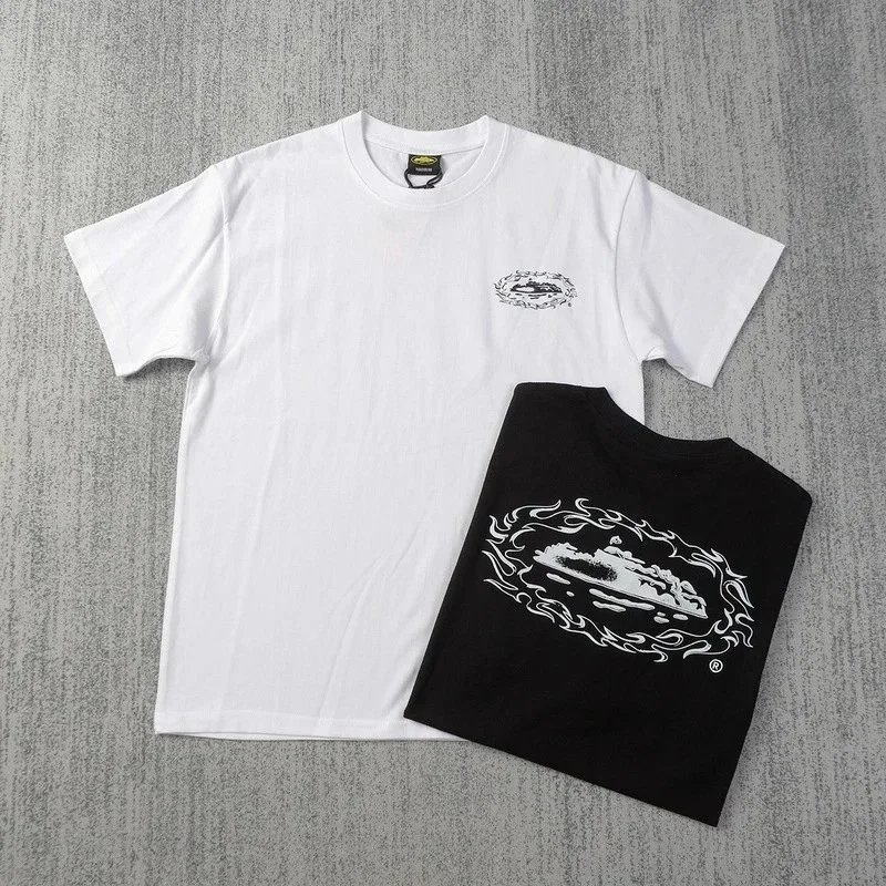 White Black Graphic Print Crew Neck T-Shirt