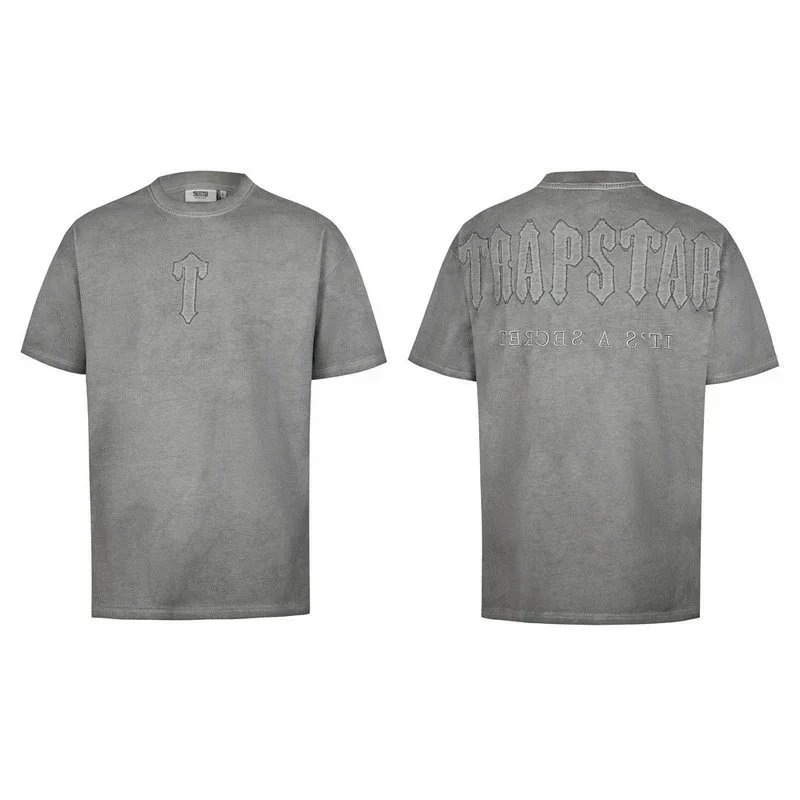 Trapstar Gray Embroidered Graphic T-Shirt