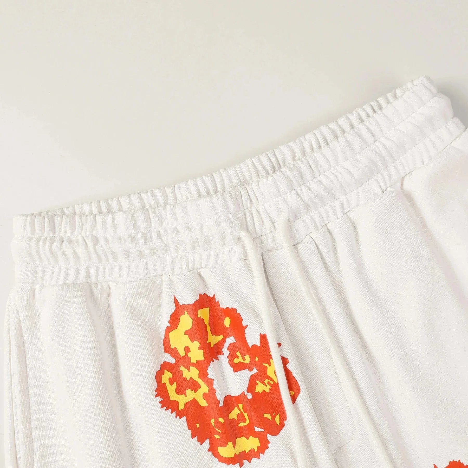 Flame Print Black White Graphic休闲 Set