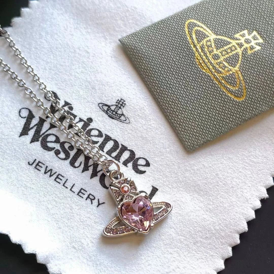 Vivienne Westwood Silver Orb Crystal Pendant Necklace