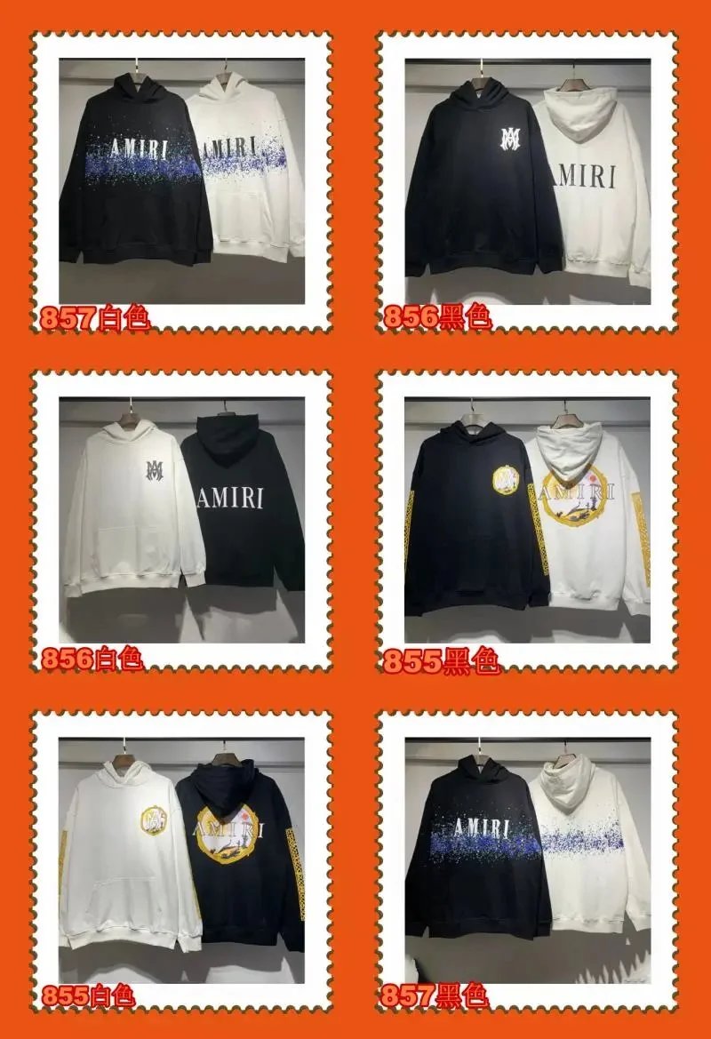 Amiri Hooded Sweatshirt Black White Graphic Streetwear