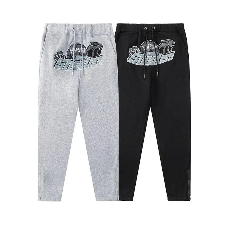 Graphic Hooded Sweatshirt And Jogger Set Gray Black Streetwear