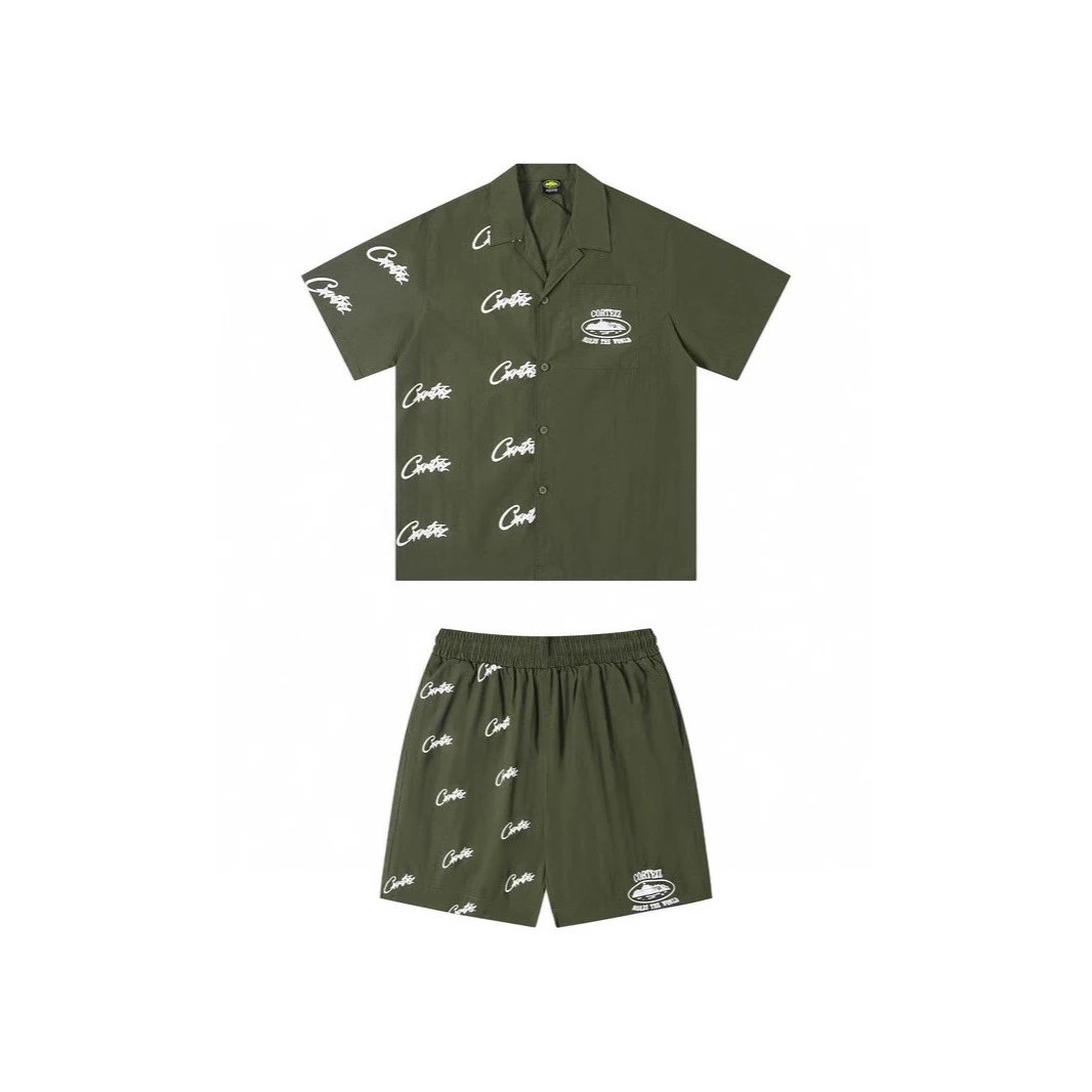 Carhartt Script Print Black Short Sleeve Shirt And Shorts Set