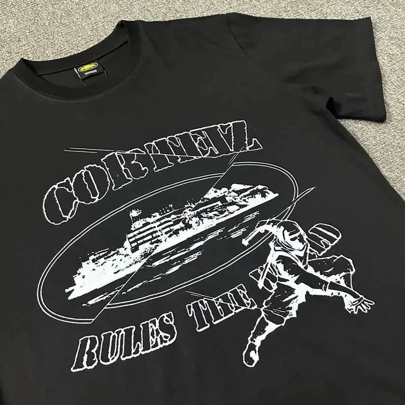 Cortez Graphic Print Black Streetwear T-Shirt