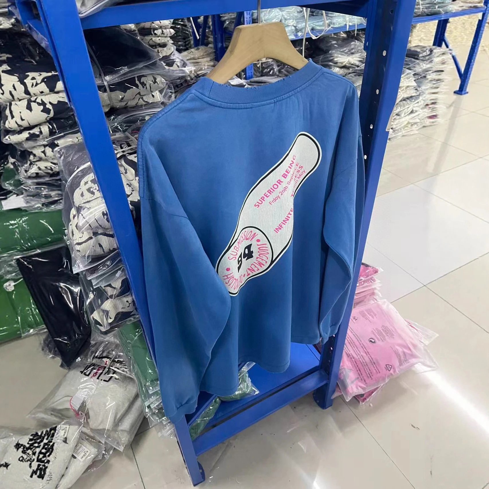 Saint Immaculate Blue Graphic Long Sleeve Tee