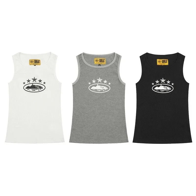 Guerrillaz Ribbed Tank Top White Gray Black Graphic Streetwear
