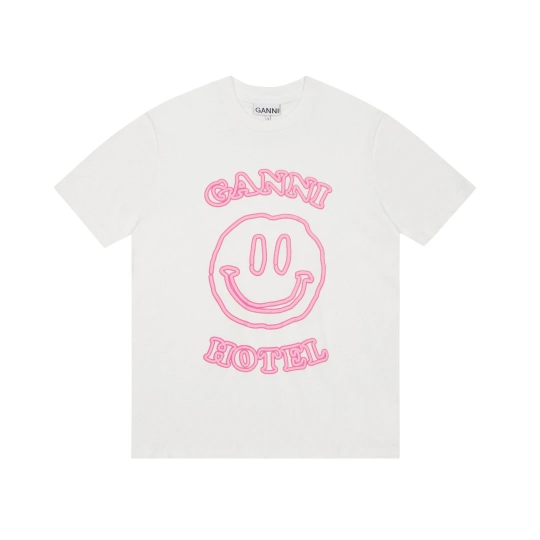 GANNI T-Shirts Graphic Print — G15 White