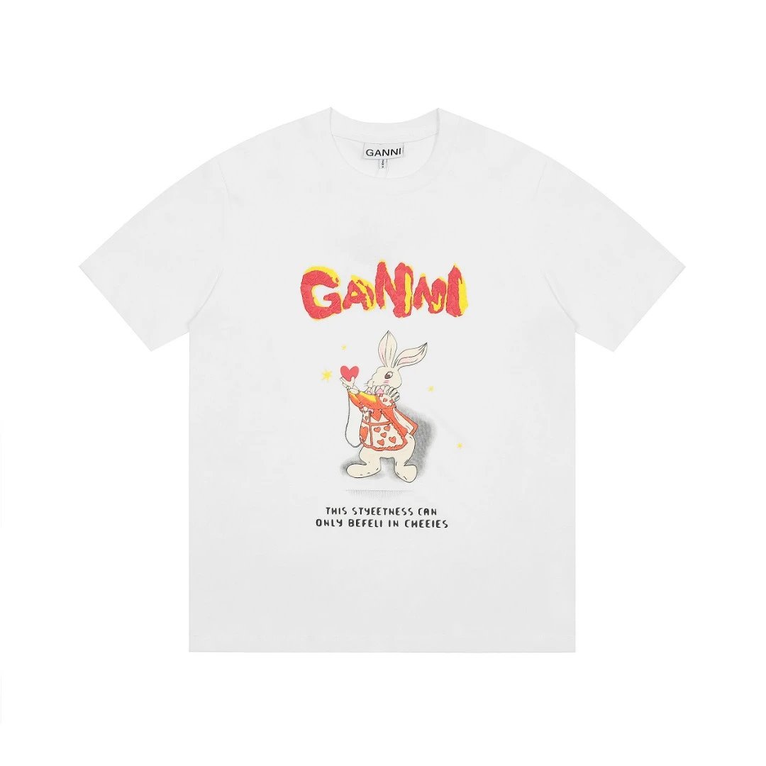 GANNI T-Shirts Graphic Print — G22 white