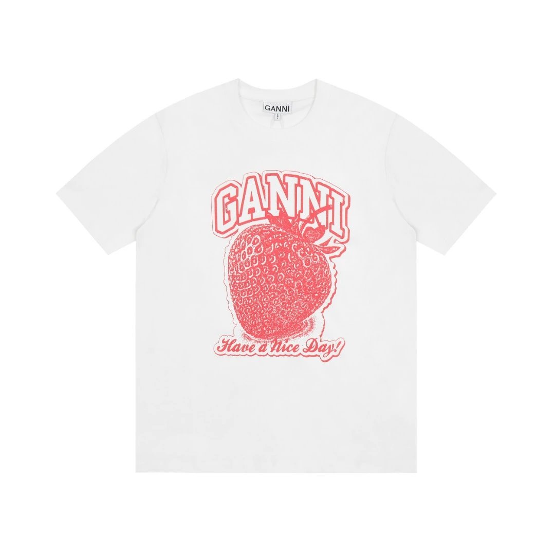 GANNI T-Shirts Graphic Print — G30 white