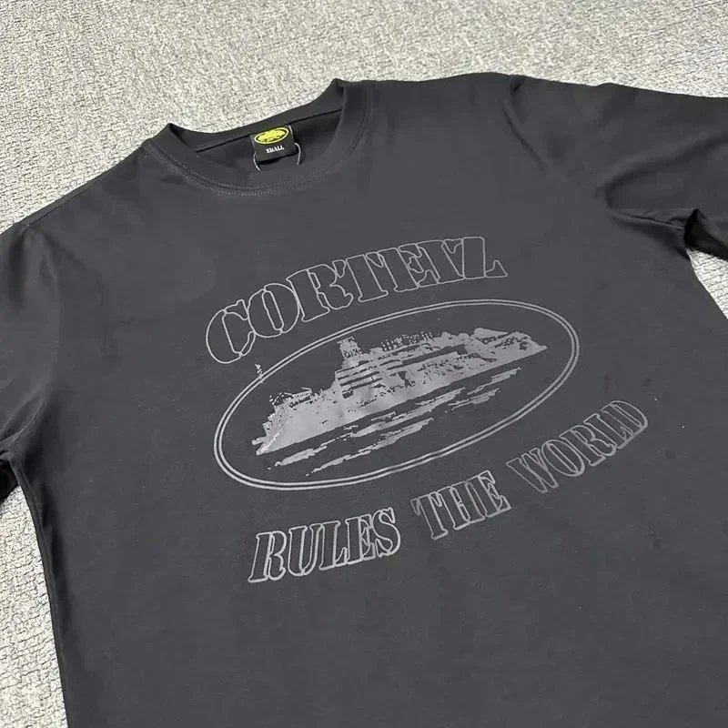 Corteiz Black Graphic Print Oversized T-Shirt