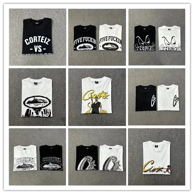 Corteiz Graphic Print Black White Streetwear T-Shirt