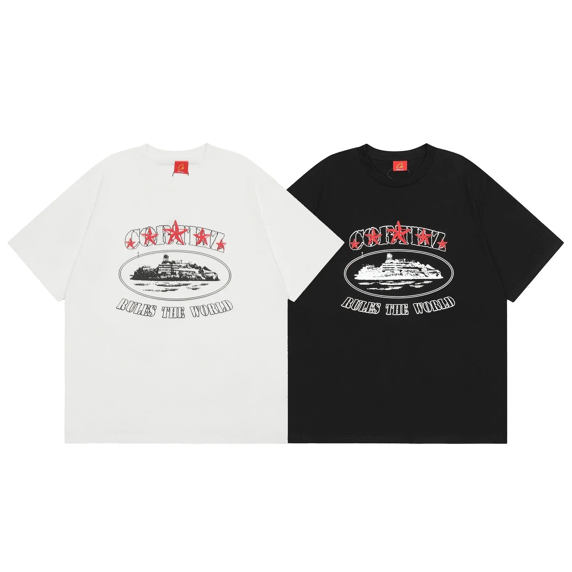 Corteiz Graphic Print Black White Streetwear T-Shirt