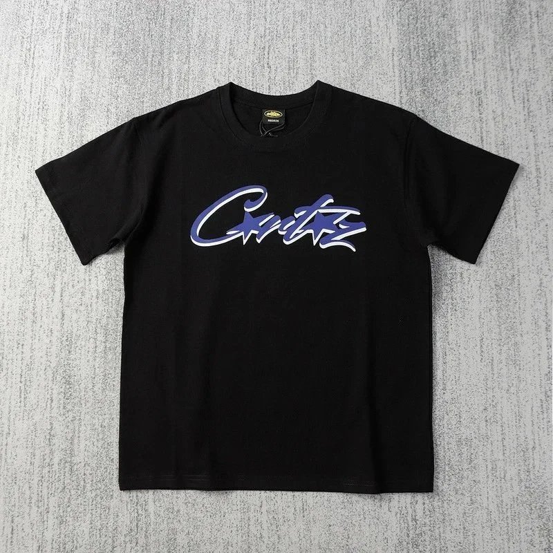 Corteiz White Black Script Logo Graphic T-Shirt