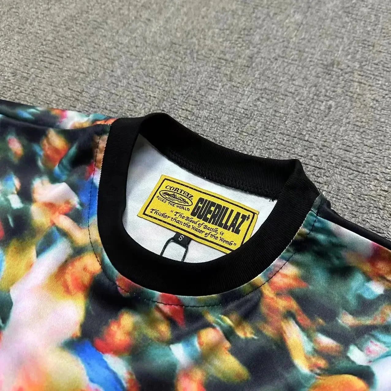 Graphic Print T-Shirt Multicolor Crowd Pattern Streetwear