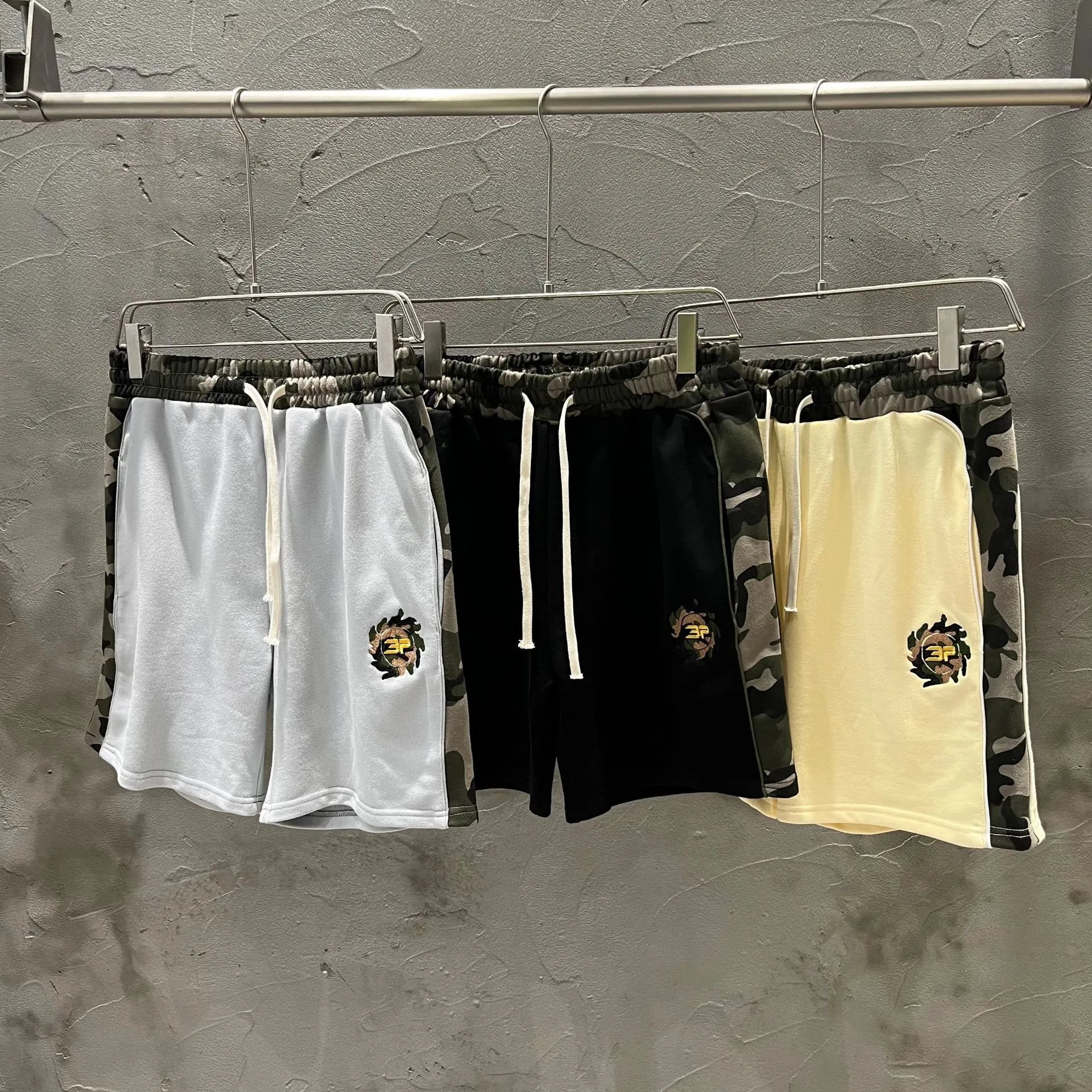 Camouflage Panel T-Shirt White Black Beige Streetwear