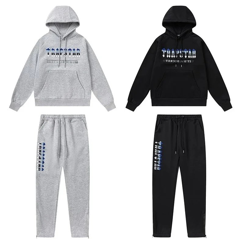 Trapstar Hooded Sweatshirt Black Gray Graphic Streetwear