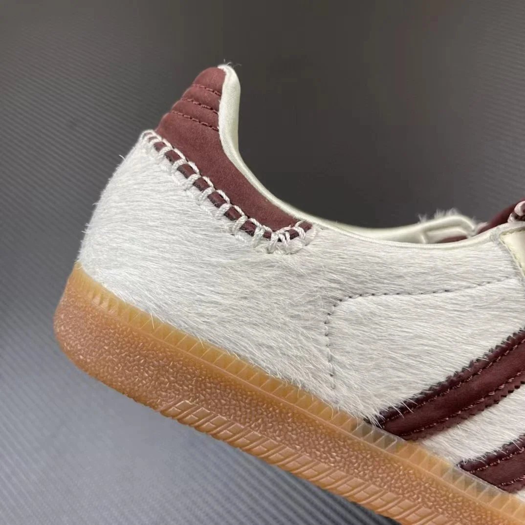 Adidas Samba White And Burgundy Classic Leather Sneakers