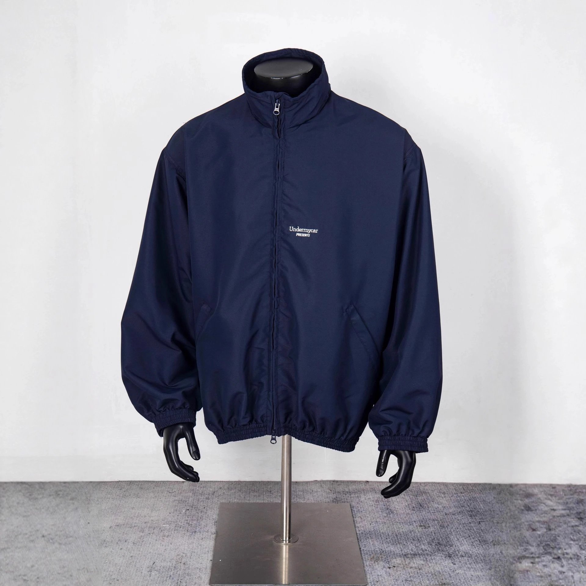 Undermycar Present Grey Stand Collar Windbreaker Jacket