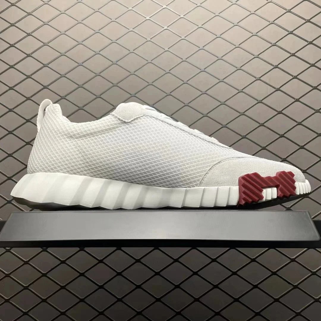 Hermès H-Ride White Beige Mesh Sneakers