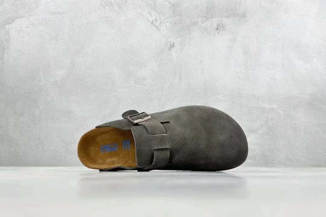 Birkenstock Boston Grey Suede Classic Clog