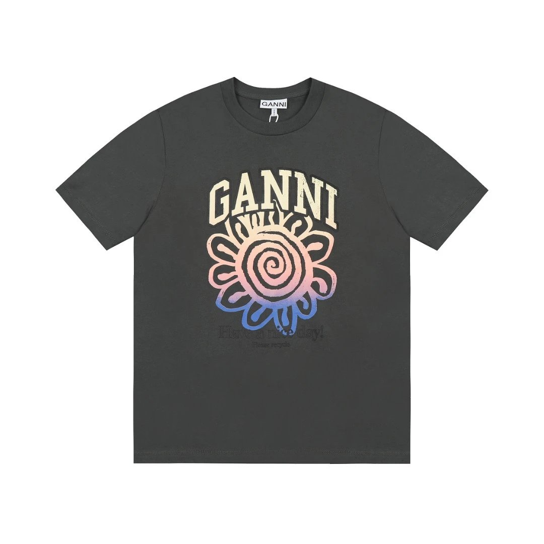 GANNI T-Shirts Graphic Print — G45 gray