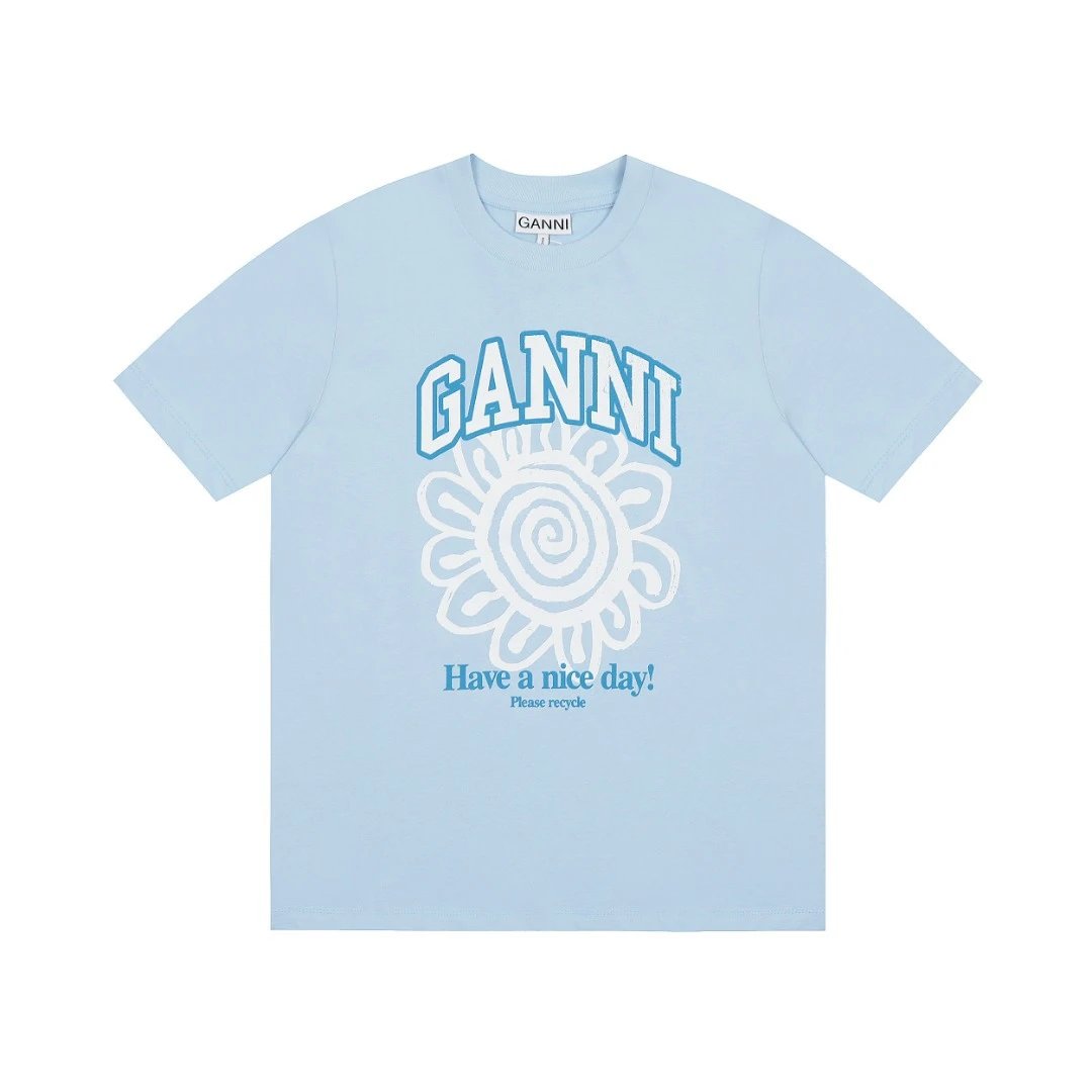 GANNI T-Shirts Graphic Print — G45 blue