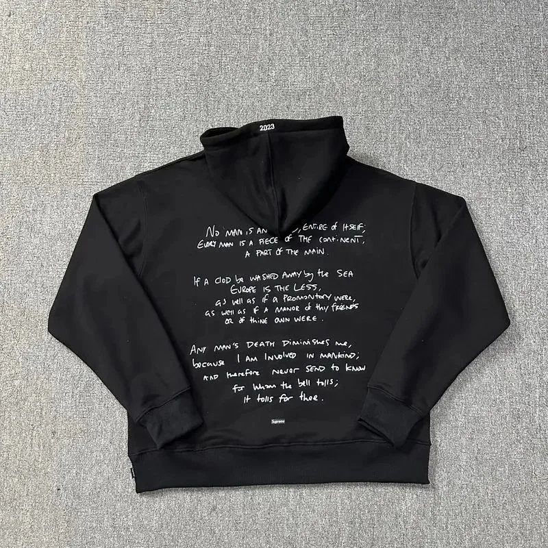 Supreme Rules The World Black Graphic Hoodie