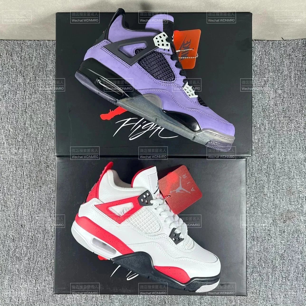 Nike Air Jordan 4 Purple And White Retro Basketball Sneakers
