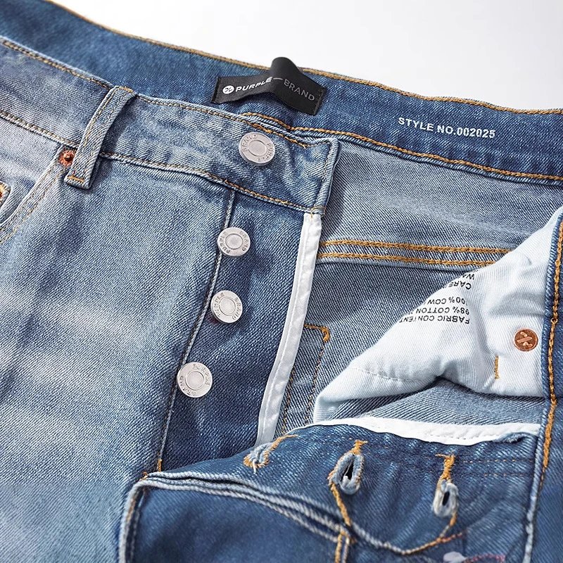 Purple Brand Flared Light Blue Distressed Denim Jeans
