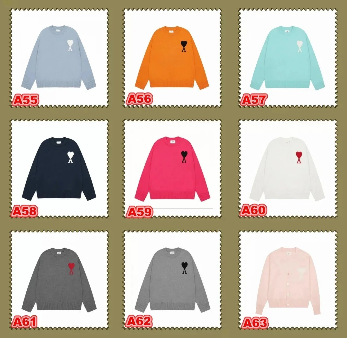 Ami Paris Heart Logo Knit Sweater