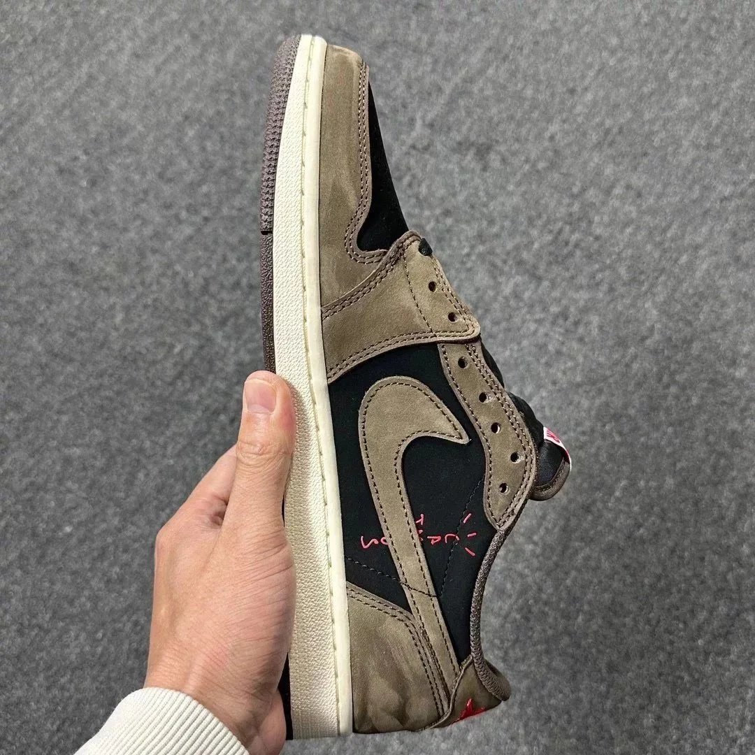 Travis Scott x Nike Air Jordan 1 Olive Camo Collaboration Sneakers