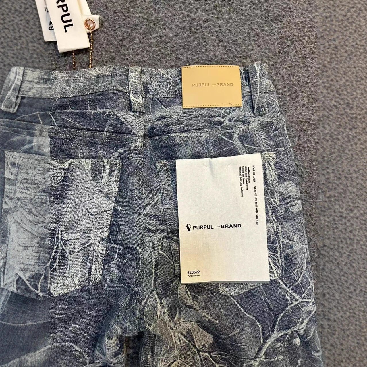 Purpul Brand A901 Indigo Blue Distressed Slim Fit Jeans