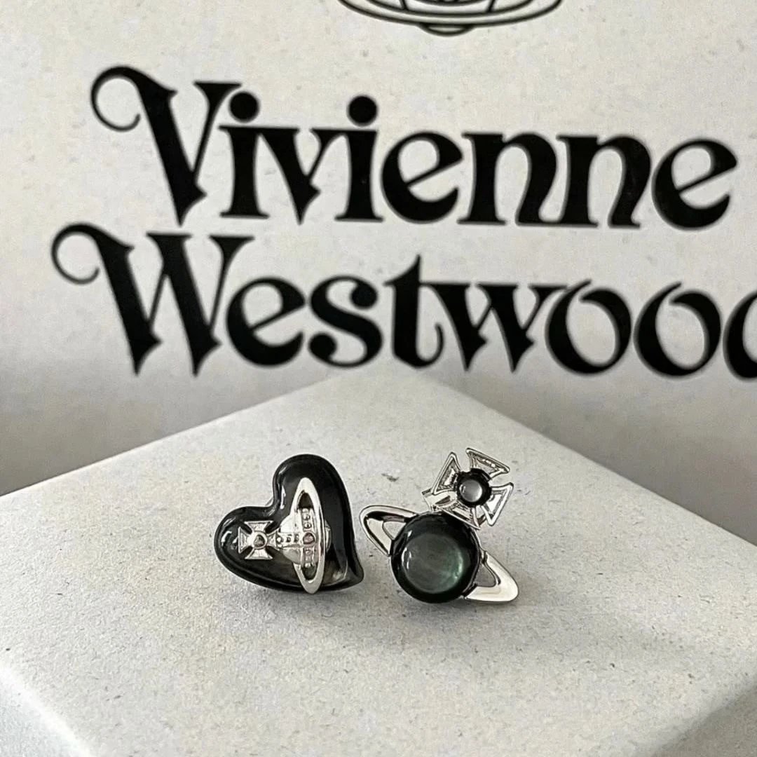Vivienne Westwood Orb Heart Gold Tone Earrings