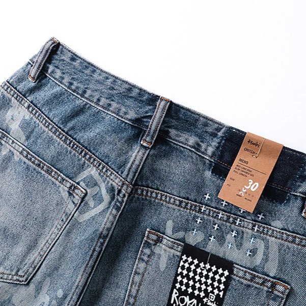Freaky Jeans 30 Light Blue Distressed Streetwear Denim Pants