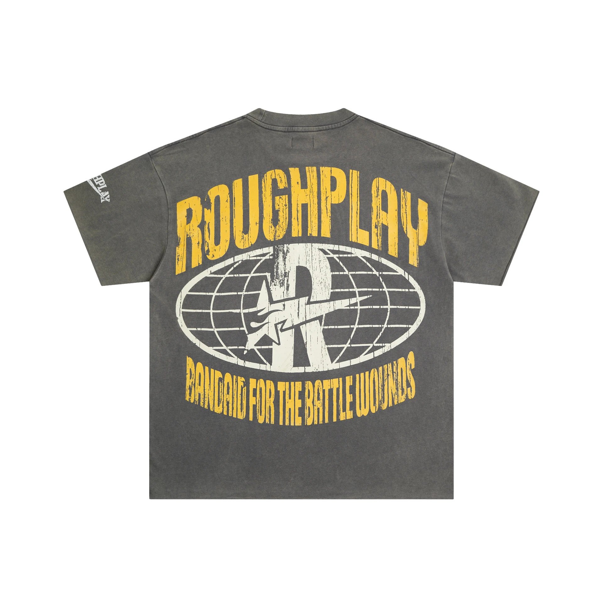 Roughplay Bandaid For The Battle Wounds Charcoal Vintage Graphic T-Shirt