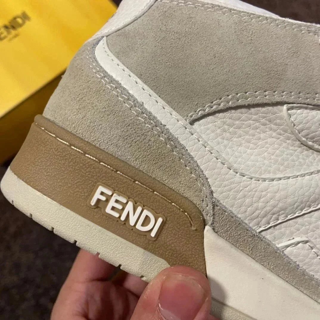 Fendi Sneakers Low-top lace-up leather and suede image 3