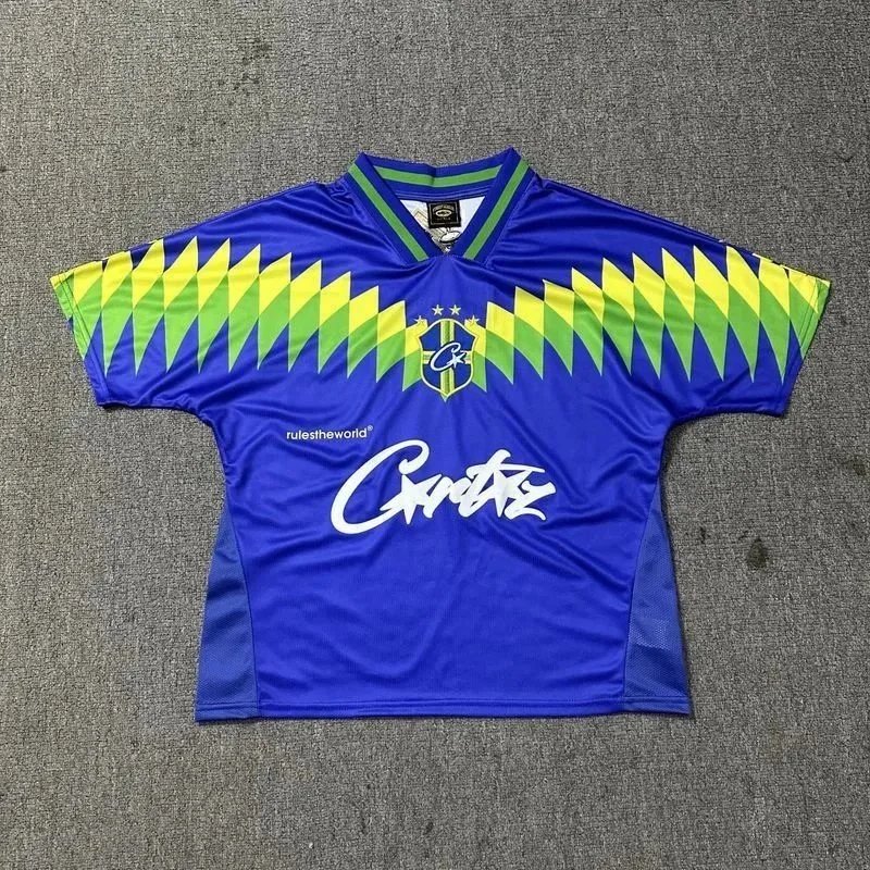Brazil National Team 1994 Retro Soccer Jersey Blue Yellow Diamond Pattern