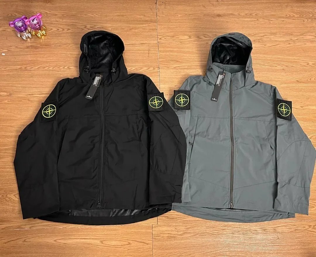 Stone Island Grey Hooded Windbreaker Jacket