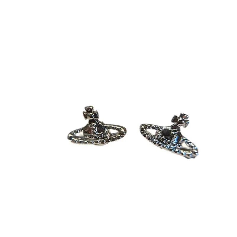 Vivienne Westwood Orb Silver Pave Stud Earrings
