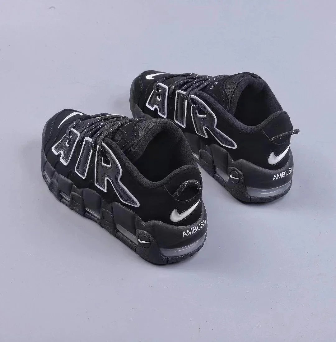Nike Air More Uptempo Black White Basketball Sneakers